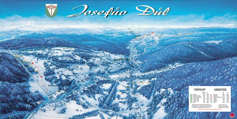 Mapa ośrodka narciarskiego Josefův Důl